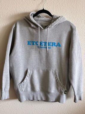 Etcetera Light Gray Hoodie with Bright Blue Logo